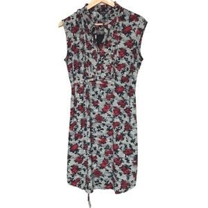 STORK & Babe cap sleeve rose print half button front maternity dress Medium